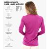 Merino Wool Base Layer Women – 100% Merino Wool Shirt Women Thermal Underwear Long Sleeve T-Shirt for Hiking(190 Violet)