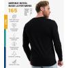 Merino.tech Merino Wool Base Layer – Mens 100% Merino Wool Long Sleeve Thermal Shirts Heavyweight, Midweight, Lite with Socks(165 Black)