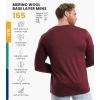 Merino.tech Merino Wool Base Layer – Mens 100% Merino Wool Long Sleeve Thermal Shirts Heavyweight, Midweight, Lite with Socks(165 Burgundy)