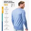 Merino.tech Merino Wool Base Layer – Mens 100% Merino Wool Long Sleeve Thermal Shirts Heavyweight, Midweight, Lite with Socks(165 Deep Blue)