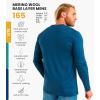 Merino.tech Merino Wool Base Layer – Mens 100% Merino Wool Long Sleeve Thermal Shirts Heavyweight, Midweight, Lite with Socks(165 Denim Blue)