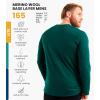 Merino.tech Merino Wool Base Layer – Mens 100% Merino Wool Long Sleeve Thermal Shirts Heavyweight, Midweight, Lite with Socks(165 Forest Green)