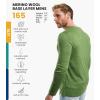 Merino.tech Merino Wool Base Layer – Mens 100% Merino Wool Long Sleeve Thermal Shirts Heavyweight, Midweight, Lite with Socks(165 Green Olive)