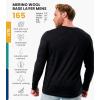 Merino.tech Merino Wool Base Layer – Mens 100% Merino Wool Long Sleeve Thermal Shirts Heavyweight, Midweight, Lite with Socks(165 Heathered Black)