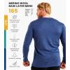 Merino.tech Merino Wool Base Layer – Mens 100% Merino Wool Long Sleeve Thermal Shirts Heavyweight, Midweight, Lite with Socks(165 Indigo Night)