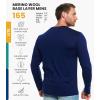 Merino.tech Merino Wool Base Layer – Mens 100% Merino Wool Long Sleeve Thermal Shirts Heavyweight, Midweight, Lite with Socks(165 Navy)