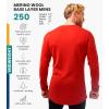 Merino.tech Merino Wool Base Layer – Mens 100% Merino Wool Long Sleeve Thermal Shirts Heavyweight, Midweight, Lite with Socks(250 Cherry Red)