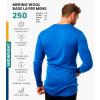 Merino.tech Merino Wool Base Layer – Mens 100% Merino Wool Long Sleeve Thermal Shirts Heavyweight, Midweight, Lite with Socks(250 Cobalt Blue)