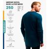 Merino.tech Merino Wool Base Layer – Mens 100% Merino Wool Long Sleeve Thermal Shirts Heavyweight, Midweight, Lite with Socks(250 Deep Teal)