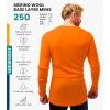 Merino.tech Merino Wool Base Layer – Mens 100% Merino Wool Long Sleeve Thermal Shirts Heavyweight, Midweight, Lite with Socks(250 Hunter Orange)