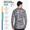 Merino.tech Merino Wool Base Layer – Mens 100% Merino Wool Long Sleeve Thermal Shirts Heavyweight, Midweight, Lite with Socks(250 Urban Grey)