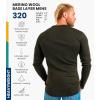 Merino.tech Merino Wool Base Layer – Mens 100% Merino Wool Long Sleeve Thermal Shirts Heavyweight, Midweight, Lite with Socks(320 Army Green)