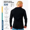 Merino.tech Merino Wool Base Layer – Mens 100% Merino Wool Long Sleeve Thermal Shirts Heavyweight, Midweight, Lite with Socks(320 Black)