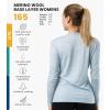 Merino.tech Merino Wool Base Layer Women – 100% Merino Wool Heavyweight, Midweight, Lite Long Sleeve Thermal Shirt and Socks(165 Arctic)