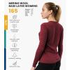 Merino.tech Merino Wool Base Layer Women – 100% Merino Wool Heavyweight, Midweight, Lite Long Sleeve Thermal Shirt and Socks(165 Burgundy)
