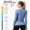 Merino.tech Merino Wool Base Layer Women – 100% Merino Wool Heavyweight, Midweight, Lite Long Sleeve Thermal Shirt and Socks(165 Deep Blue)