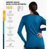 Merino.tech Merino Wool Base Layer Women – 100% Merino Wool Heavyweight, Midweight, Lite Long Sleeve Thermal Shirt and Socks(165 Denim Blue)