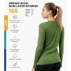 Merino.tech Merino Wool Base Layer Women – 100% Merino Wool Heavyweight, Midweight, Lite Long Sleeve Thermal Shirt and Socks(165 Green Olive)