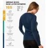 Merino.tech Merino Wool Base Layer Women – 100% Merino Wool Heavyweight, Midweight, Lite Long Sleeve Thermal Shirt and Socks(165 Navy)
