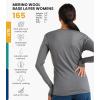 Merino.tech Merino Wool Base Layer Women – 100% Merino Wool Heavyweight, Midweight, Lite Long Sleeve Thermal Shirt and Socks(165 Perfect Grey)
