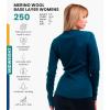 Merino.tech Merino Wool Base Layer Women – 100% Merino Wool Heavyweight, Midweight, Lite Long Sleeve Thermal Shirt and Socks(250 Deep Teal)