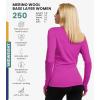 Merino.tech Merino Wool Base Layer Women – 100% Merino Wool Heavyweight, Midweight, Lite Long Sleeve Thermal Shirt and Socks(250 Violet)
