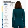 Merino.tech Merino Wool Base Layer Women – 100% Merino Wool Heavyweight, Midweight, Lite Long Sleeve Thermal Shirt and Socks(320 Deep Teal)