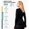 Merino.tech Merino Wool Base Layer Women – 100% Merino Wool Heavyweight, Midweight, Lite Long Sleeve Thermal Shirt and Socks(.Black 250)
