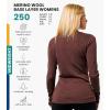 Merino.tech Merino Wool Base Layer Women – 100% Merino Wool Heavyweight, Midweight, Lite Long Sleeve Thermal Shirt and Socks(Chocolate 250)