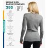 Merino.tech Merino Wool Base Layer Women – 100% Merino Wool Heavyweight, Midweight, Lite Long Sleeve Thermal Shirt and Socks(Gray Heather 250)