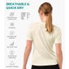 Merino.tech Merino Wool Shirt Women – 100% Merino Wool Base Layer Women Short Sleeve Tee(White Creamy Crewneck)