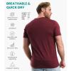 Merino.tech Merino Wool T-Shirt Mens – 100% Merino Wool Undershirt Lightweight Base Layer(Burgundy)