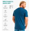 Merino.tech Merino Wool T-Shirt Mens – 100% Merino Wool Undershirt Lightweight Base Layer(.Denim Blue)