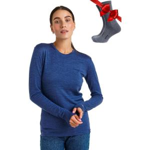 Merino.tech Merino Wool Base Layer Women – 100% Merino Wool Heavyweight, Midweight, Lite Long Sleeve Thermal Shirt and Socks(165 Windsor Blue)
