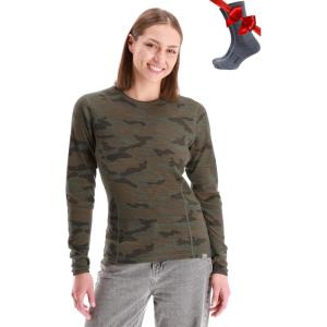 Merino.tech Merino Wool Base Layer Women – 100% Merino Wool Heavyweight, Midweight, Lite Long Sleeve Thermal Shirt and Socks(250 Camo)