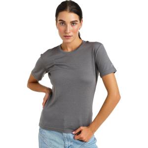 Merino.tech Merino Wool Shirt Women – 100% Merino Wool Base Layer Women Short Sleeve Tee(Perfect Gray Crewneck)