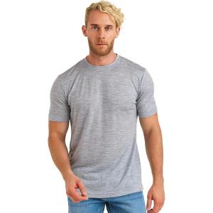 Merino.tech Merino Wool T-Shirt Mens – 100% Merino Wool Undershirt Lightweight Base Layer(Heathered Grey)