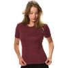 Merino.tech Merino Wool Shirt Women (Large, Burgundy Wine Crewneck)
