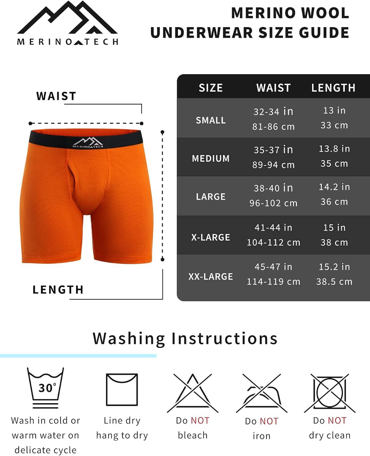imageMerinotech Merino Wool Underwear Mens 100 Merino Wool Base Layer Boxer Briefs for Men2 Pack 170 Black