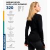 Merino.tech Merino Wool Base Layer Women – 100% Merino Wool Heavyweight, Midweight, Lite Long Sleeve Thermal Shirt and Socks(320 Black)
