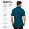 Merino Wool Shirts for Men – 100% Merino Wool Button Up Shirt Men Long and Short Sleeve Lightweight Breathable(Deep Teal Short Sleeve)