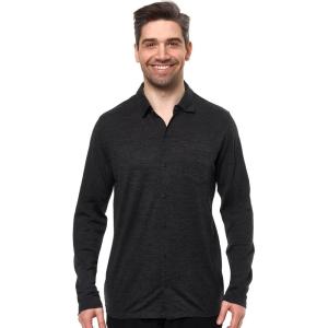 Merino Wool Shirts for Men – 100% Merino Wool Button Up Shirt Men Long and Short Sleeve Lightweight Breathable(Charcoal Long Sleeve)