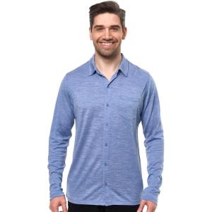 Merino Wool Shirts for Men – 100% Merino Wool Button Up Shirt Men Long and Short Sleeve Lightweight Breathable(Deep Blue Long Sleeve)