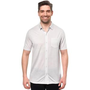 Merino Wool Shirts for Men – 100% Merino Wool Button Up Shirt Men Long and Short Sleeve Lightweight Breathable(Light Grey Short Sleeve)