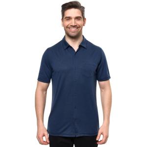 Merino Wool Shirts for Men – 100% Merino Wool Button Up Shirt Men Long and Short Sleeve Lightweight Breathable(Navy Short Sleeve)