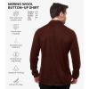 Merino Wool Shirts for Men – 100% Merino Wool Button Up Shirt Men Long and Short Sleeve Lightweight Breathable(Bordo Long Sleeve)