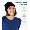 Merino Wool Beanie – Cuffed Hat for Men and Women Warm Unisex Style(Abyss Black)