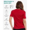 Merino.tech Merino Wool T Shirt Women – 100% Merino Wool Base Layer Women Short Sleeve Moisture-Wicking Tee and Hiking Socks(Cherry Red Crewneck)