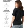Merino.tech Merino Wool T Shirt Women – 100% Merino Wool Base Layer Women Short Sleeve Moisture-Wicking Tee and Hiking Socks(Heathered Black V-neck)