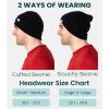 Merino Wool Beanie for Men and Women – Soft Cuffed Hat Unisex Adult(Nightfall Black)